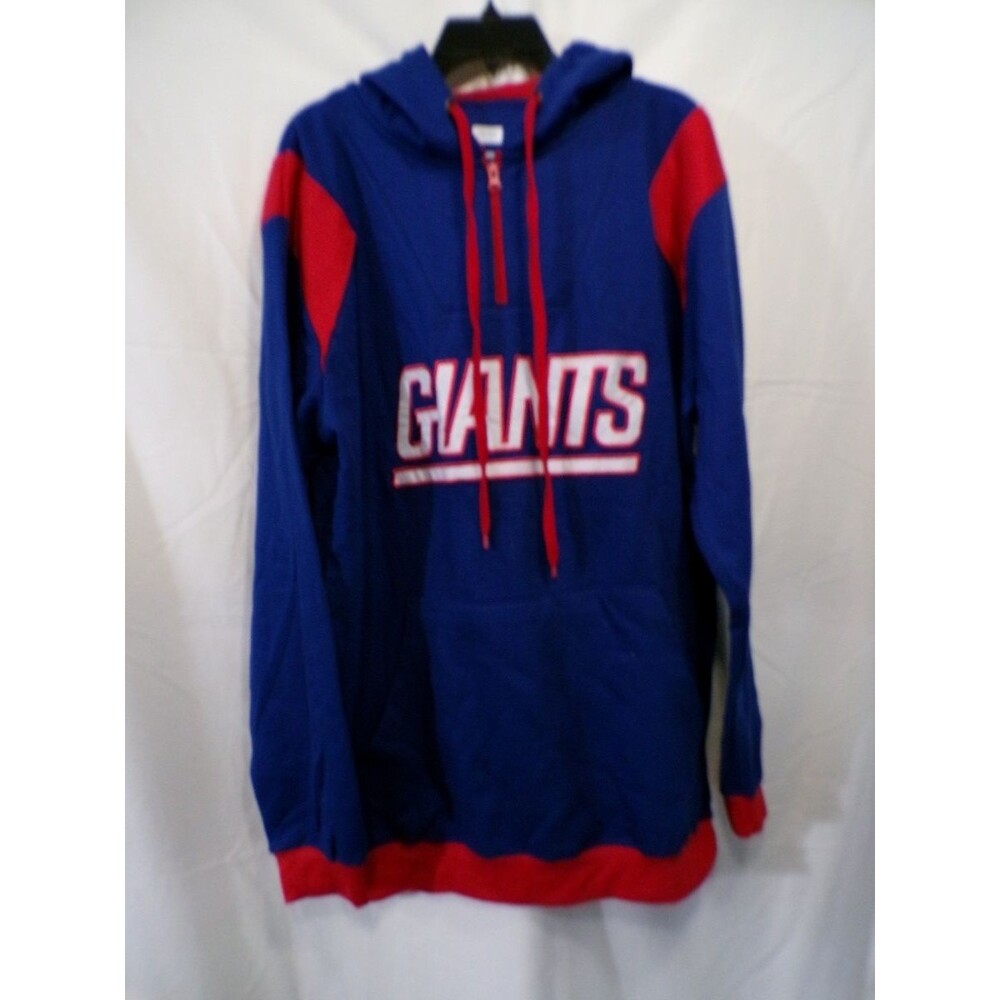 NY Giants 1/4 Zip Pullover Hoodie Blue XL Big & Tall Team Apparel XLT